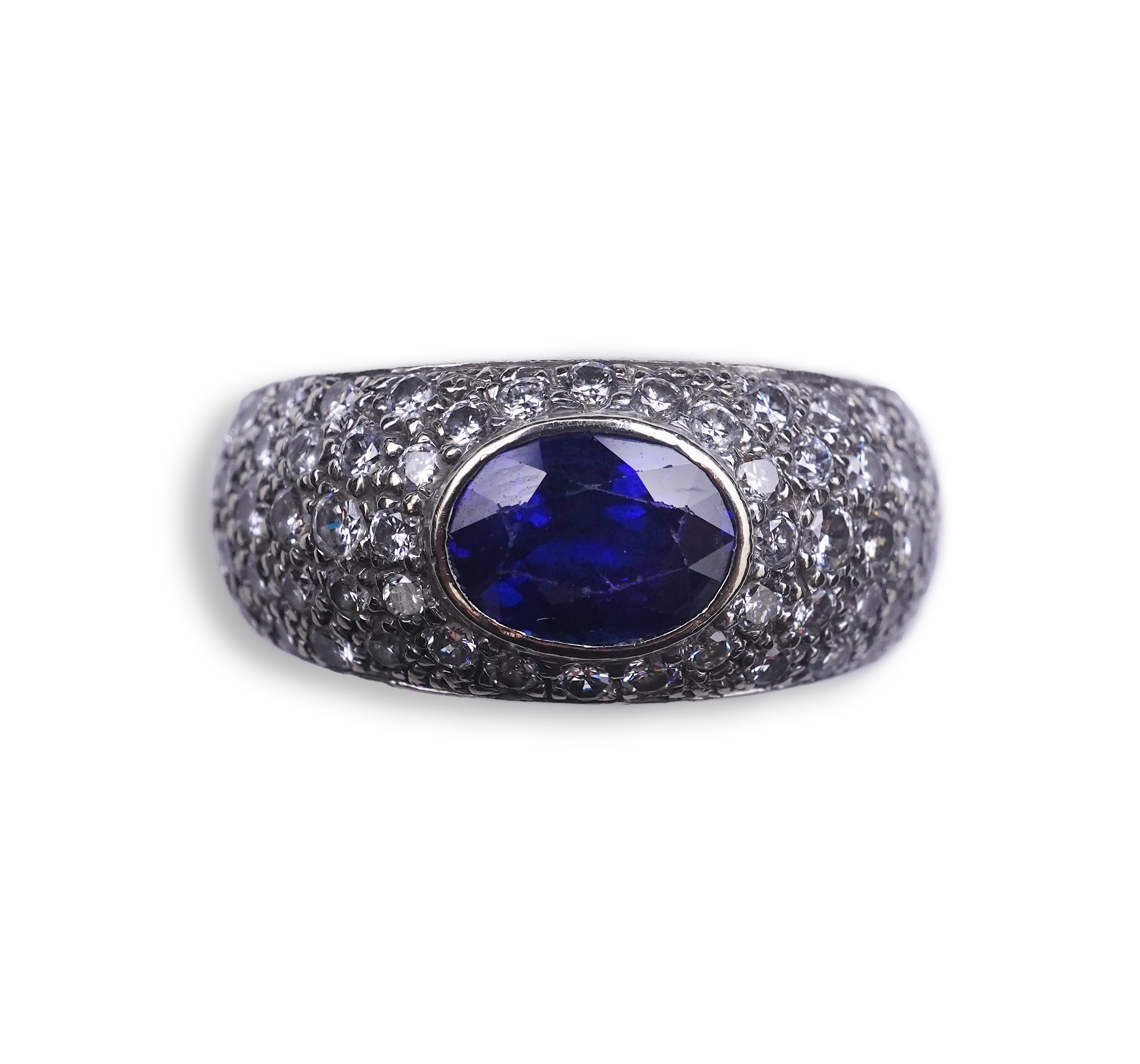 A sapphire and diamond ring